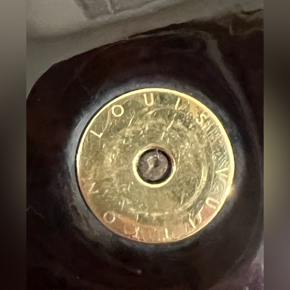 LOUIS VUITTON LV LOGO GOLD BLACK PATENT LEATHER SOBE CLUTCH BAG PURSE - Picture 10 of 13